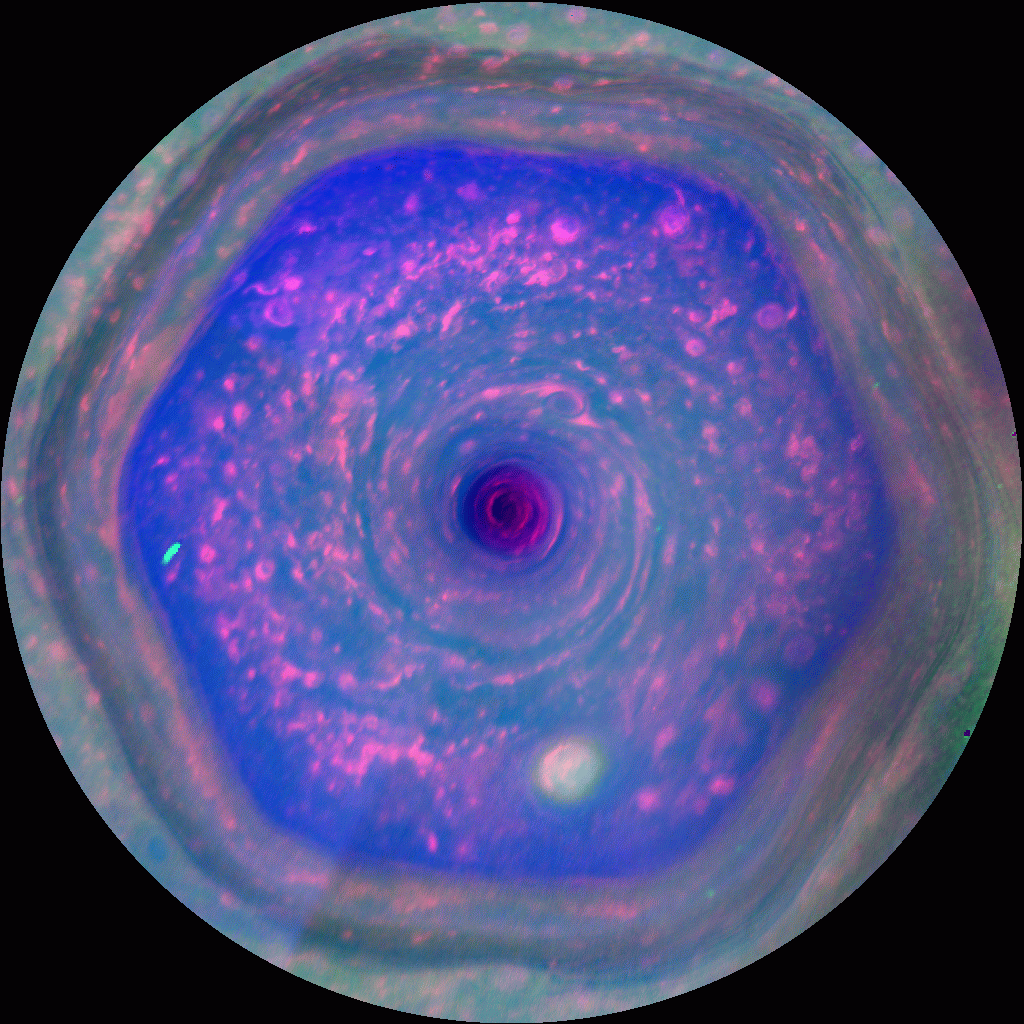 What the cloud layers above Saturn’s hexagon are made of