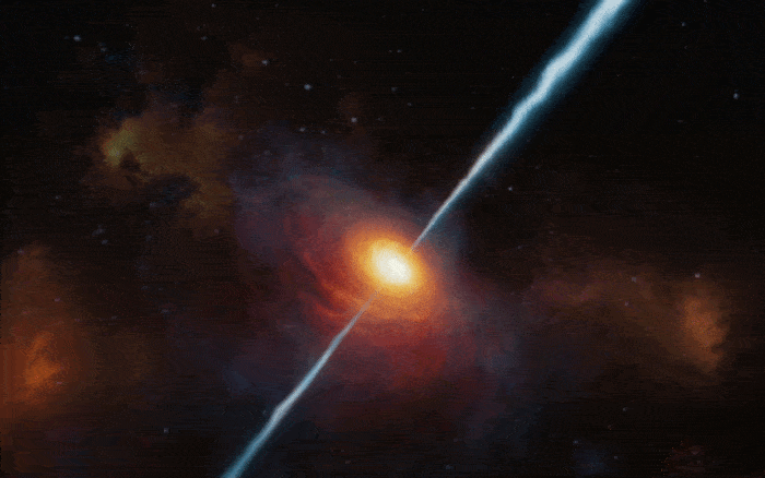 Quasar transmits from the early days of the universe